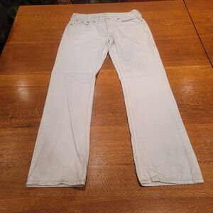 True Religion Mens White Blue tye dye Cotton Y2K Jeans 34x32 Regular Fit
